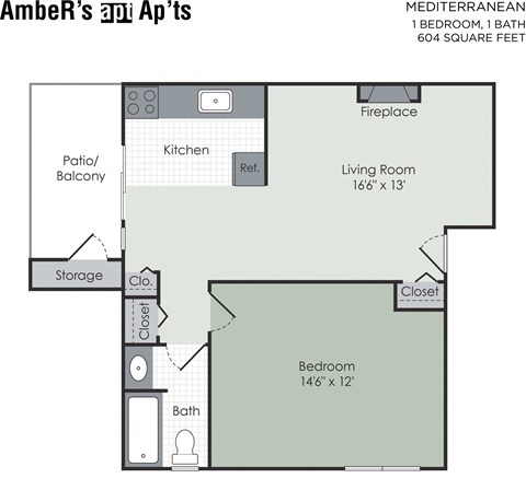 1 bedroom floor plan layout